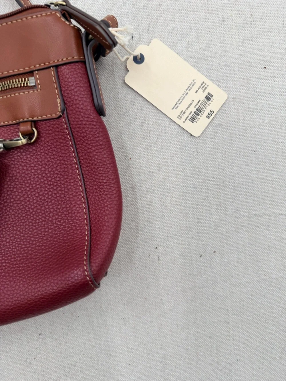 NWT St. John's Bay Women's Burgundy and Brown Crossbody Bag